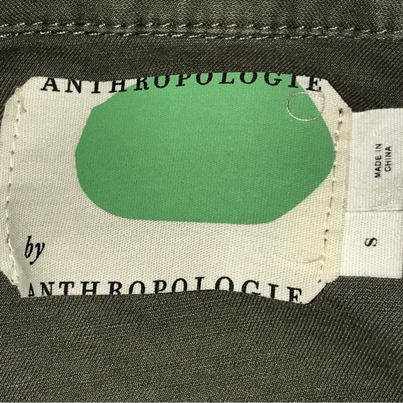 Anthropologie Jacket Military Army Green Lambswool Sweater Blanket Knit Back S - Picture 5 of 8